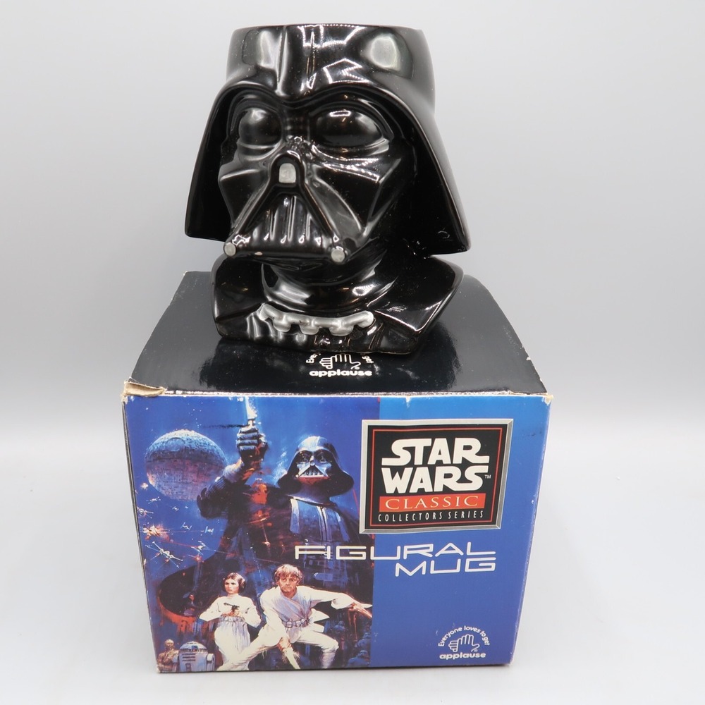 Vintage 1995 Star‎ Wars Darth Vader Applause Figural Ceramic Mug in box